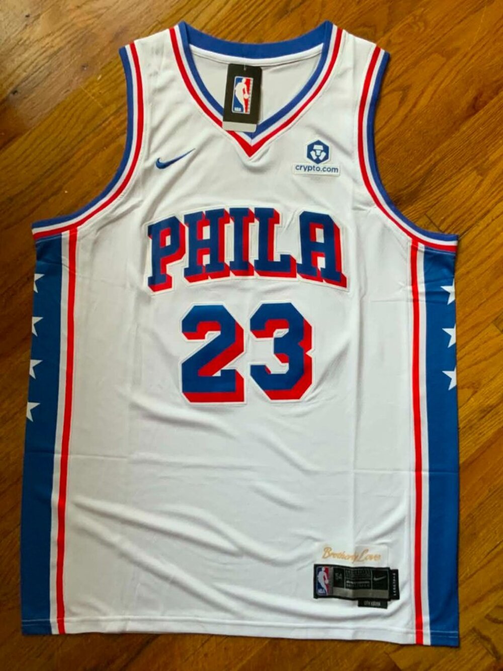 🏀 Philadelphia 76ers LeBron James #23 White Basketball Jersey 🤍💙❤️
